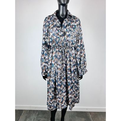DICE KAYEK. Blue silk blouse dress printed...