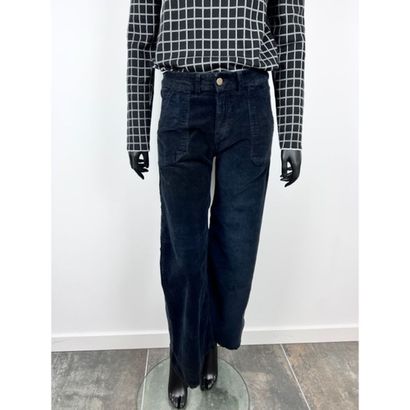 NICOLI. Black corduroy pants. Elephant leg....