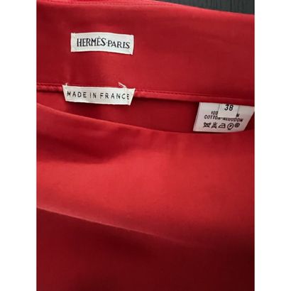 HERMES. Straight wrap-around skirt in thick...