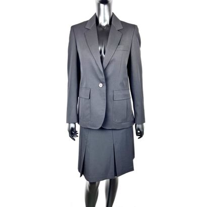 BURBERY London. Black stretch wool gabardine...