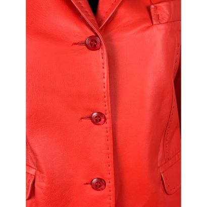 LOLA. Orange lamb leather jacket. Single...