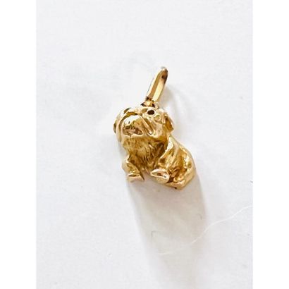 French bulldog pendant in yellow gold 750°/°°....