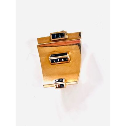 1950. Geometric brooch in pink gold 750°/°°...