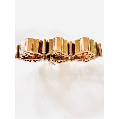 1950. BRACELET tank in pink gold 585°/°°°...