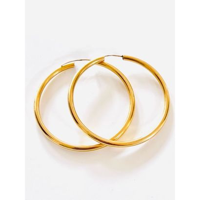 IMPORTANT PAIR OF CREOLES EARRINGS in yellow...