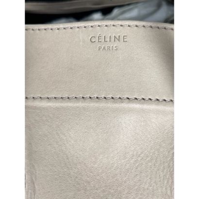 CELINE. Taupe grained leather bag 