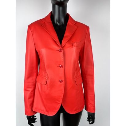 LOLA. Orange lamb leather jacket. Single...