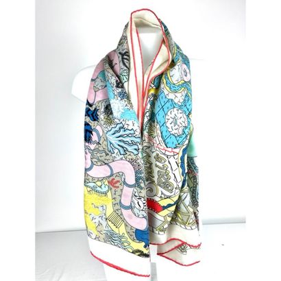 HERMES. Large cashmere and silk shawl Splash...