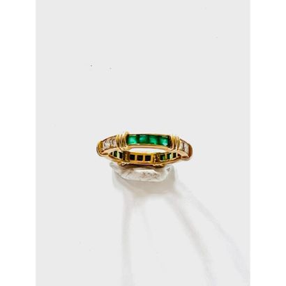 CARTIER. RING in yellow gold 750°/°° godronné...