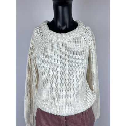 HERMES Paris. Off-white cotton and silk knit...