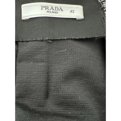 PRADA Milano. Skirt in black wool blend jersey....