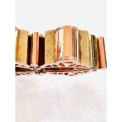 1950. BRACELET tank in pink gold 585°/°°°...
