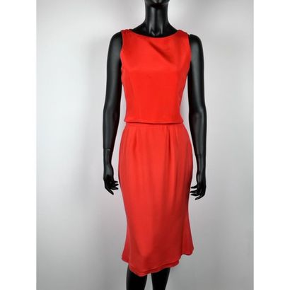NATAN Couture. Dark orange silk straight...