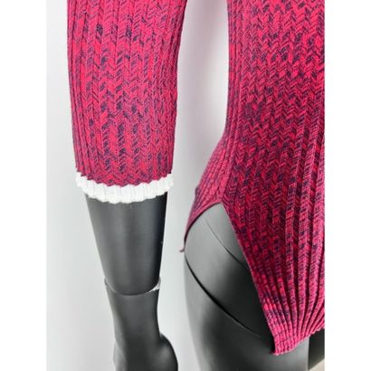 CELINE. Sock sweater in red and black cotton...