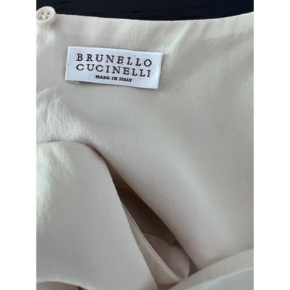 BRUNELLO CUCINELLI. Ivory stretch silk top....