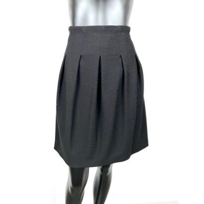 PRADA Milano. Skirt in black wool blend jersey....