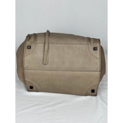 CELINE. Taupe grained leather bag 