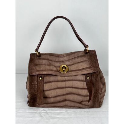 Yves SAINT LAURENT. Leather and suede bag...