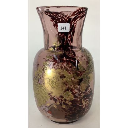 VAL SAINT LAMBERT. VASE out of iridescent...