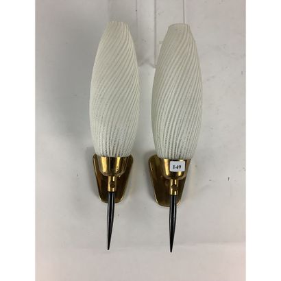 ARLUS. PAIR OF APPLIQUES with 1 arm of light...
