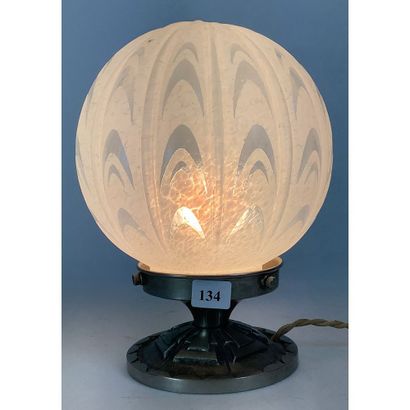LAMP BALL ART DECO with aluminum base. H...