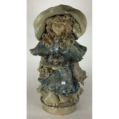 IMPORTANT SUBJECT in glazed ceramic representing...