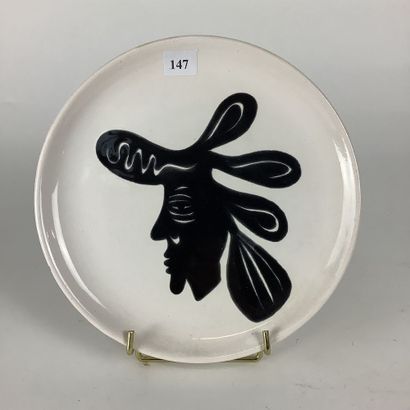 LURÇAT Jean (1892-1966). Ceramic plate with...