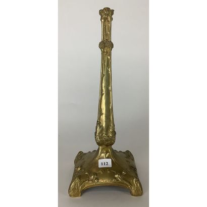 BECKER. Lamp stand in bronze with gilded...