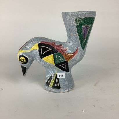 SAGAN Jacques in VALLAURIS. Polychrome ceramic...