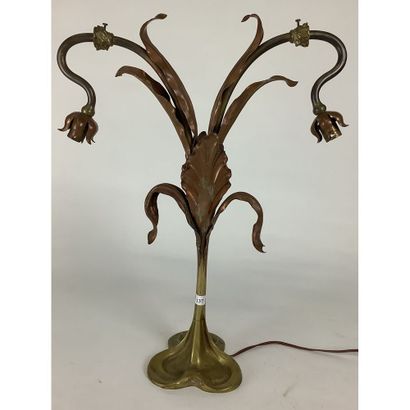 SIBEUD Hélène. LAMP ART NOUVEAU with 2 lights...