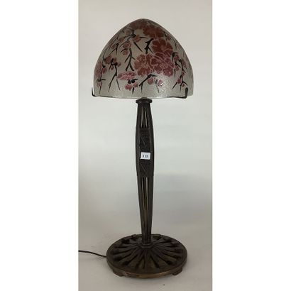 MAZOYER (Attributed to). Lamp stand in chased...
