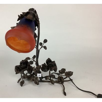 2 LAMPS OF OFFICE 1900 in patinated metal...