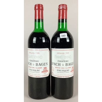 2 Btles Château LYNCH-BAGES, 1976. (Niveaux...