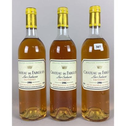 3 Btles Château de FARGUES, Sauternes, 1...