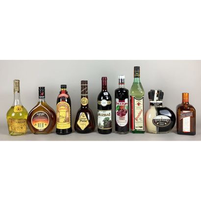 LOT of 9 Btles of various Alcohols, France...