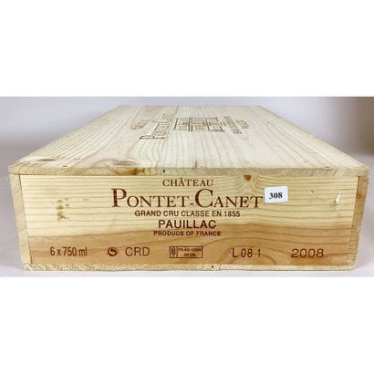 6 Btles CBO Château PONTET-CANET, 2008.