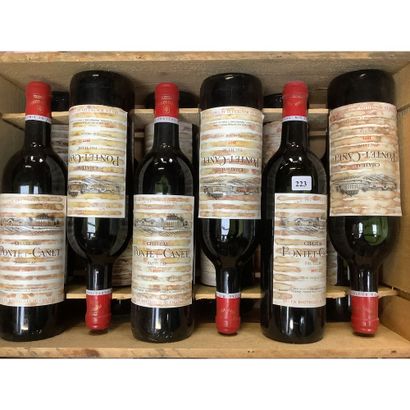 12 Btles CBO Château PONTET CANET, 1977 (Humidity...