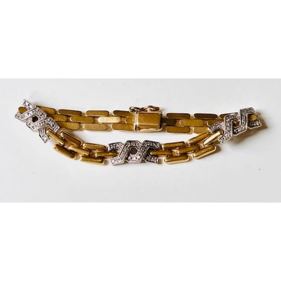 BRACELET in yellow gold 750°/°° grain of...