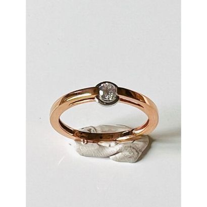 RING in pink gold 750°/°° set with a diamond...