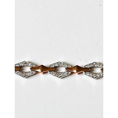 BRACELET 2 gold 750°/°° decorated with oval...