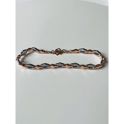 BRACELET 2 gold 750°/°° decorated with oval...