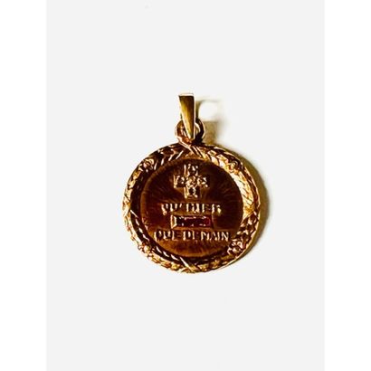 Medal pendant in yellow gold 750°/°° 