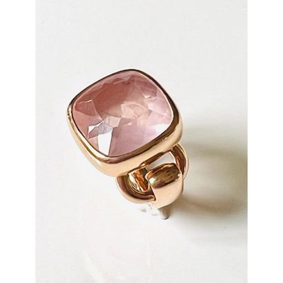 POIRAY. RING in pink gold 750°/°° decorated...
