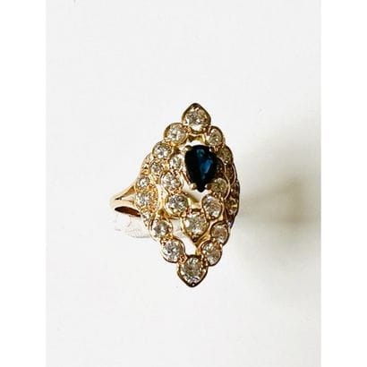 Marquise ring in yellow gold 750°/°° decorated...