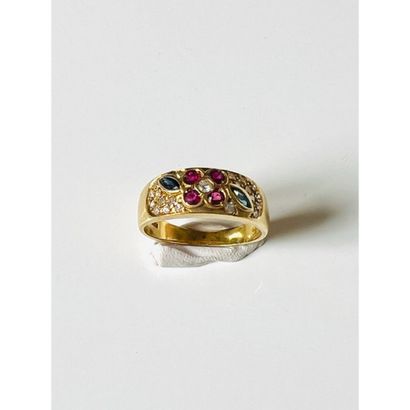 RING in yellow gold 750°/°° decorated with...