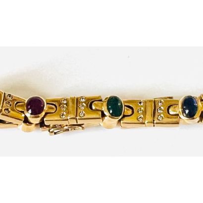 BRACELET in yellow gold 750°/°° with geometrical...