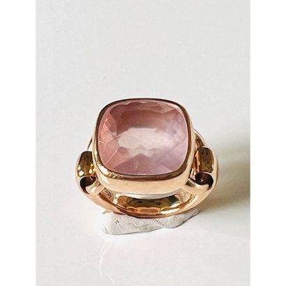 POIRAY. RING in pink gold 750°/°° decorated...