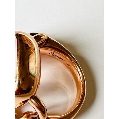 POIRAY. RING in pink gold 750°/°° decorated...