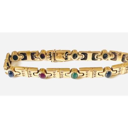 BRACELET in yellow gold 750°/°° with geometrical...