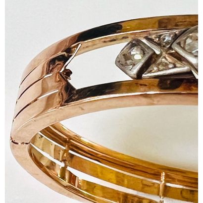 NAPOLEON III. Rigid opening BRACELET in yellow...